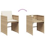 vidaXL Ensemble à manger de jardin et coussins 13 Pièces beige