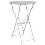 vidaXL Table bistrot pliante Beige Ø50x71 cm en acier recouvert de poudre