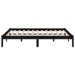 vidaXL Cadre de lit sans matelas noir bois massif 140x190 cm