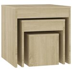 vidaXL Tables gigognes 3 Pièces Chêne sonoma Aggloméré