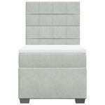 vidaXL Sommier à lattes de lit et matelas Gris clair 100x200cm Velours