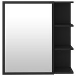 vidaXL Armoire à miroir de salle de bain Noir Bois d’ingénierie