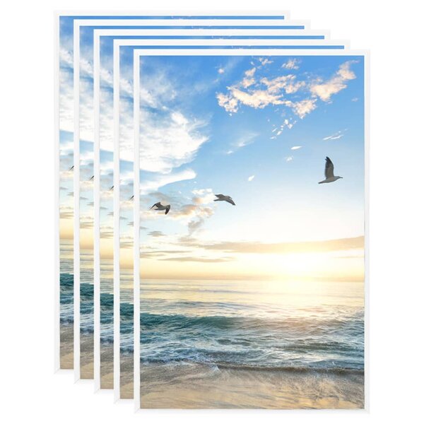 vidaXL Collage de cadres photo 5 Pièces de mur table Blanc 13x18 cm MDF