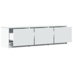 vidaXL Meuble TV avec LED blanc 140x34x40 cm bois d'ingénierie