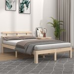 vidaXL Cadre de lit bois massif 135x190 cm double