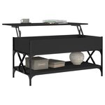 vidaXL Table basse noir 100x50x50 cm bois d'ingénierie et métal