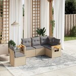 vidaXL Salon de jardin avec coussins 5 Pièces beige résine tressée