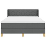 Lit à ressorts vidaXL avec matelas gris foncé 140x190 cm tissu