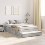 vidaXL Cadre de lit de rangement Gris béton 120x190 cm
