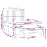 vidaXL Sommier à lattes de lit avec matelas Noir 140x190 cm Tissu