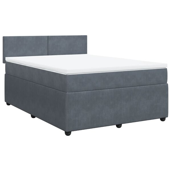vidaXL Sommier à lattes de lit et matelas Gris foncé 160x200cm Velours