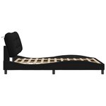 vidaXL Cadre de lit avec lumières LED noir 140x190 cm tissu