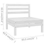 Salon de jardin meuble d'extérieur ensemble de mobilier 11 pièces blanc bois de pin massif 02_0015468