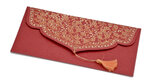 PAPERTREE TAJ Lot de 5 Enveloppes cadeau19x10-Rouge/Orange