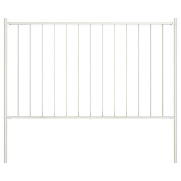 vidaXL Panneau de clôture poteau Acier enduit poudre 1 7x0 75 m Blanc