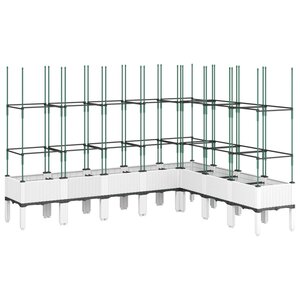 vidaXL Jardinière avec treillis blanc 200x160x142 5 cm PP