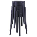 vidaXL Tabourets empilables lot de 4 noir plastique