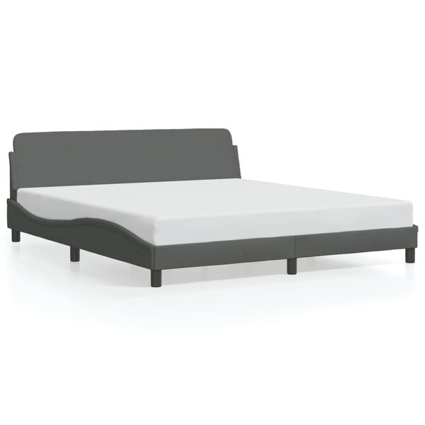 vidaXL Cadre de lit sans matelas gris foncé 160x200 cm tissu