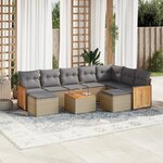 vidaXL Salon de jardin avec coussins 10 Pièces beige résine tressée