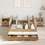 vidaXL Cadre de lit de stockage Chêne Artisan 120x190 cm