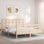 vidaXL Cadre de lit avec tête de lit 160x200 cm bois massif
