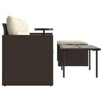 vidaXL Salon de jardin avec coussins 3 Pièces marron résine tressée
