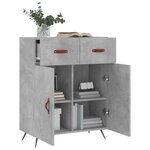 vidaXL Buffet gris béton 69 5x34x90 cm bois d'ingénierie