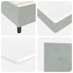 Lit à ressorts vidaXL avec matelas et lumière LED Gris clair 140x200 cm Velours