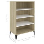 vidaXL Buffet Blanc et chêne sonoma 57x35x90 cm Aggloméré