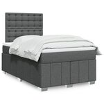 vidaXL Sommier à lattes de lit avec matelas Gris foncé 120x200cm Tissu