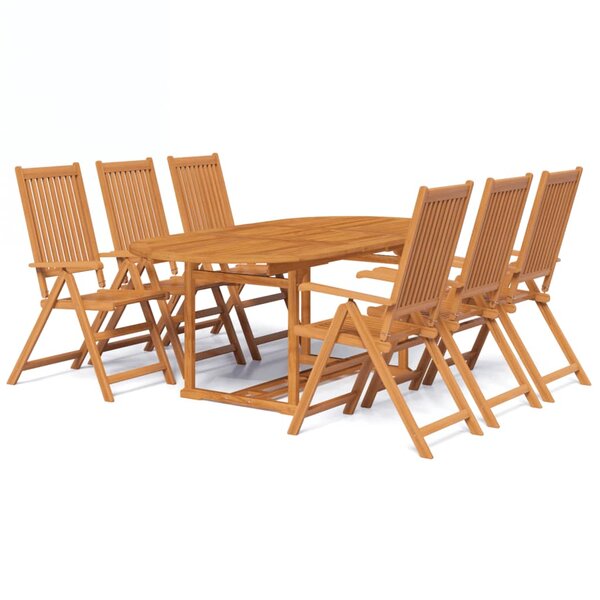 vidaXL Ensemble à manger d'extérieur 7 Pièces Bois d'acacia solide
