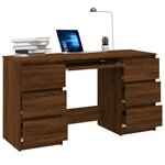 vidaXL Bureau Chêne marron 140x50x77 cm Bois d'ingénierie