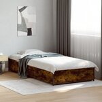vidaXL Cadre de lit sans matelas chêne fumé 100x200 cm