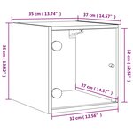 vidaXL Tables de chevet et portes vitrées 2 Pièces chêne fumé 35x37x35 cm