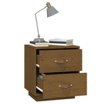  vidaXL Tables de chevet 2 Pièces Marron miel 40x34x45 cm Bois pin massif