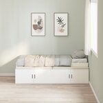 vidaXL Cadre de lit de rangement blanc 75x190 cm