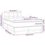 vidaXL Sommier à lattes de lit matelas LED Gris clair 120x200 cm Tissu