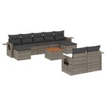 vidaXL Salon de jardin avec coussins 10 Pièces gris résine tressée