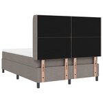 Lit Box Spring vidaXL avec Matelas & LED Taupe 140x190 cm en Tissu