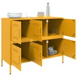vidaXL Buffet jaune moutarde 100 5x39x79 cm acier laminé à froid