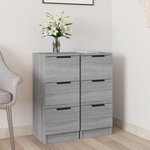 vidaXL Buffets 2 Pièces Sonoma gris 30x30x70 cm Bois d'ingénierie