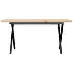 vidaXL Table basse cadre en X 90x40x45 5cm bois de pin massif et fonte