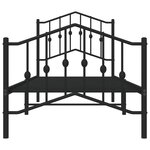 vidaXL Cadre de lit métal sans matelas avec pied de lit noir 90x200 cm