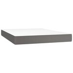 vidaXL Sommier à lattes de lit avec matelas Gris 140x190 cm Similicuir