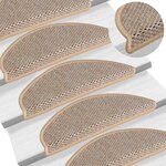 vidaXL Tapis d'escalier autocollants 15 Pièces 56x17x3 cm Beige clair