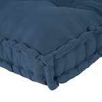 vidaXL Coussin de canapé en palette avec soutien pour bras et dos - Tissu bleu