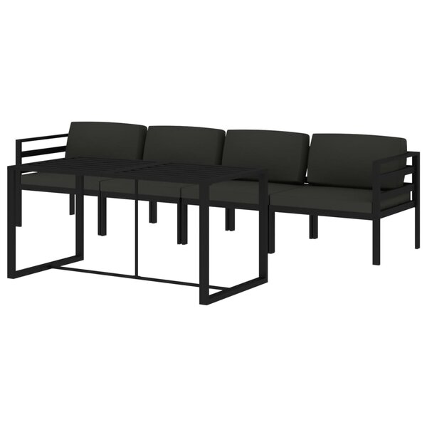 Salon de jardin meuble d'extérieur ensemble de mobilier 5 pièces avec coussins aluminium anthracite 02_0016298