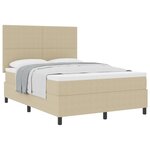 vidaXL Lit à Ressorts avec Matelas Vert Clair Gris 140x200 cm en Velours Côtelé
