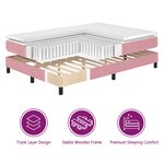 vidaXL Lit à ressorts rose avec matelas 140x190 cm en velours