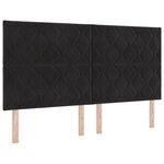 vidaXL Tête de Lit Design Blocs de Diamant Noir 180 cm Velours